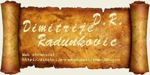 Dimitrije Radunković vizit kartica